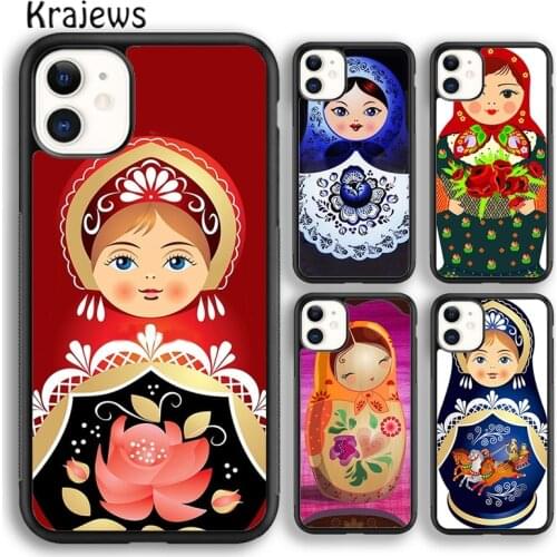 Krajews Babushka Matryoshka Red Russian Doll Phone Case For iPhone 6s 7 8 plus X XR XS 11 12 pro max Samsung Galaxy S8 S9 S10