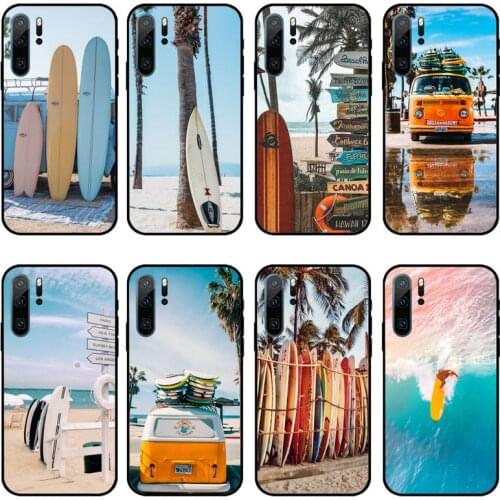 Summer beach surfboard surfing sport Phone Case For Huawei honor Mate P 10 20 30 40 i 9 8 pro x Lite smart 2019 nova 5t