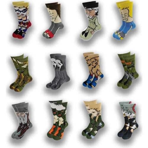 Cartoon and Animation fFashion Trend Men and Women Socks Autumn and Winter Street Style Middle Tub