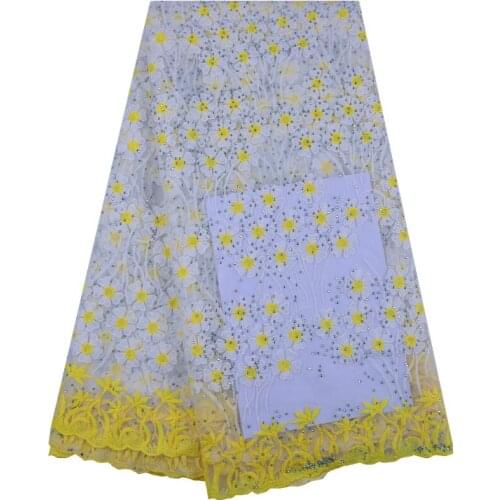 New Fashion White Yellow African Cord Lace French Lace Fabric High Quality Guipure Lace Fabric Material For Party Wedding F1313
