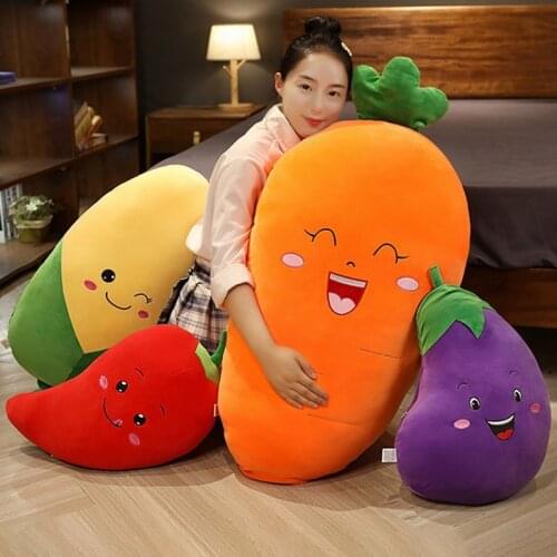 2021 New 30/50CM Cartoon Smile Carrot chili corn Plush toy Cute Simulation eggplant Carrot Pillow Dolls Stuffed Soft Toys Gift