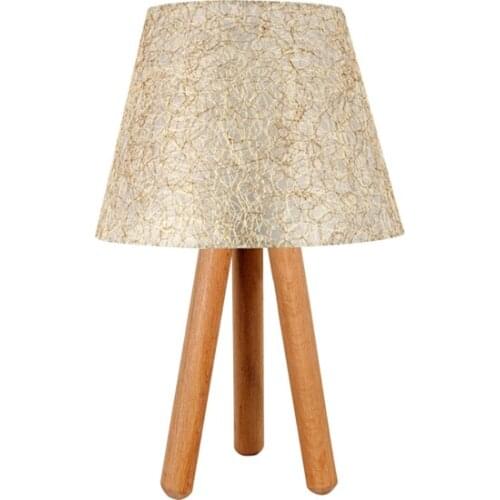New 3 to Legged Tripod Wood Lampshade Table Lamp gold Drawstring Lampshade