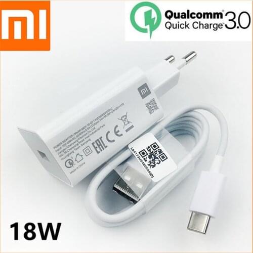Original Xiaomi Mi 9 SE Fast Charger QC 3.0 Quick Charge Power Adapter USB Type C Cable For mi8 9 se 9t a2 a3 redmi note 7 8 pro