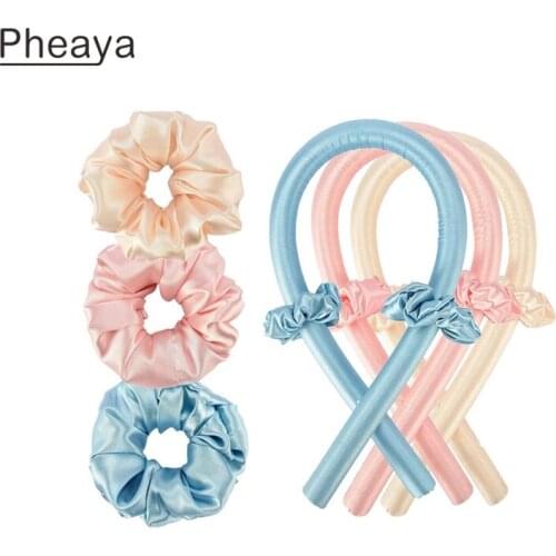 Pheaya Heatless Curling Rod Headband Lazy Curling Iron Silk Curling Ribbon Avoid Tangled and Messy Hair Curly Styling Tools