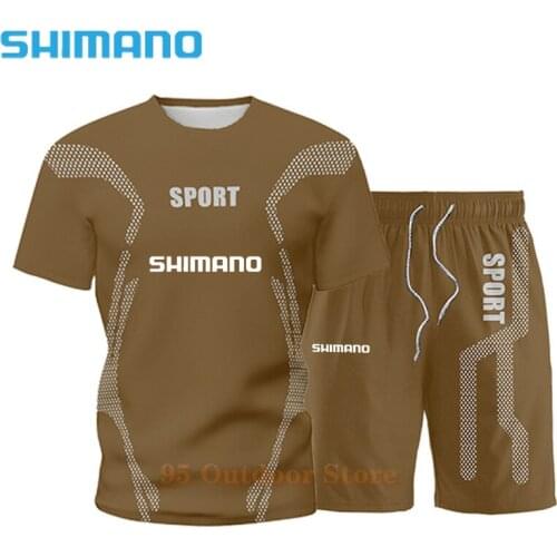 Shimano 2021 Fishing Suits Summer Sportswear Breathable Soft Fashion Durable 2 Piece Fishing T Shirt Outdoor Cycling Sport Sets