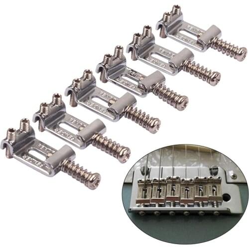 6 PCS Roller Vibrato Bridge Pull String Code Electric Guitar Saddle For Stratocaster Telecaster Electric Guitar Accessories