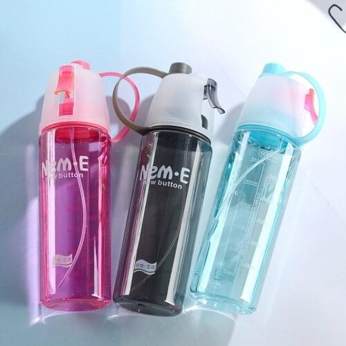 Creative Spray Sports Water Cup Large Capacity Plastic Cup With Straw For Men And Women Outdoor Portable Water Cup Kettle 2021