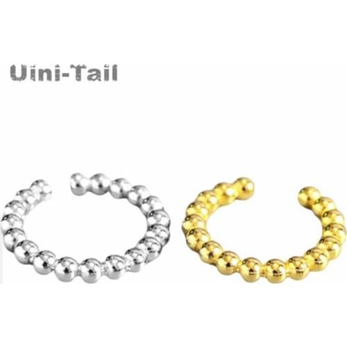 Uini-Tail new design hot sale 925 sterling silver simple and fresh round bead open ring sweet temperament high quality ED795