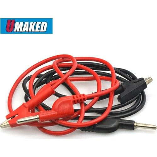 High temperature resistant test line 1 Meter Pure copper alligator clip+The silicone line+4 mm banana plug