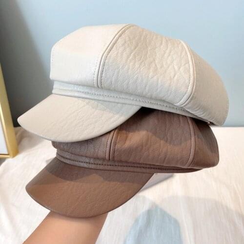 Yanyanmumu Women's Leather Hats