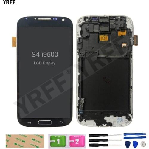 For Samsung Galaxy S4 i9500 LCD Display With Frame Touch Screen Digitizer Assembly Repair Parts Good Quality 100% Tested