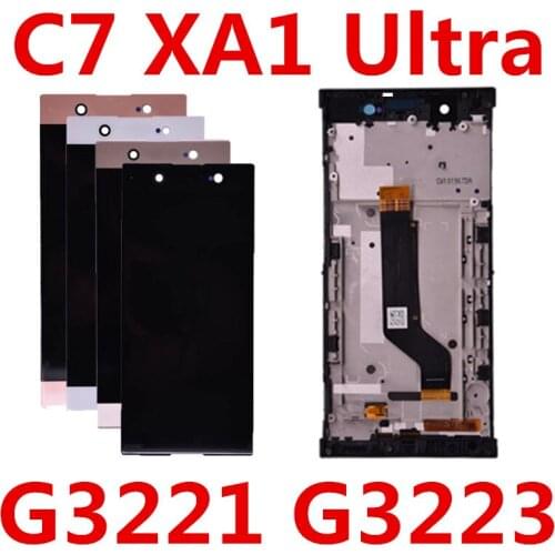 6.0 inch For SONY Xperia XA1 Ultra G3221 G3223 LCD Screen Display Digitizer For Sony C7 Assembly Touch screen Frame