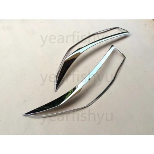 1Pair Chrome Front Headlight Light Lamp Cover For Toyota Highlander 2014 2015 2016 2017 2018