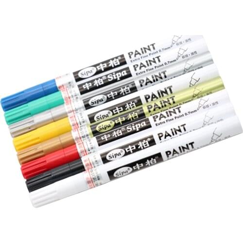 1pc Car Paint Pen Metallic Paint Marker Pen 0.7mm Extra Fine Watercolor Highlighters Car Exterior Care Motorcyc Car accessories