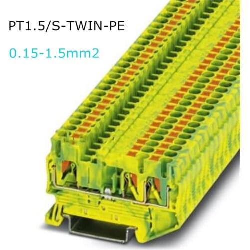 10pcs PT 1.5/S-TWIN-PE 3208171 Din Rail Super Thin Quick Wiring Terminal Blocks Fast Connector Cable Earth Conductor Terminals