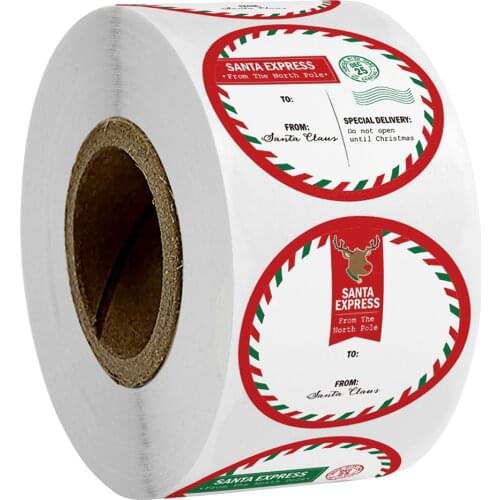 100-500pcs Merry Christmas DIY Handmade Sticker Package Thank You Label Sealing Stickers Party Festive Decor Supplies Children