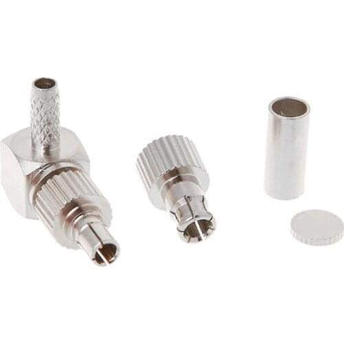2 In 1 TS9/CRC9 Male Right Angle RF Connector Coaxial Adapter For RG174/178/316 LMR100