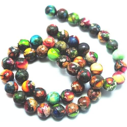 48pcs natural semi precious stone string charms beads sellin in USA size 8mm fashion jewelry fittings