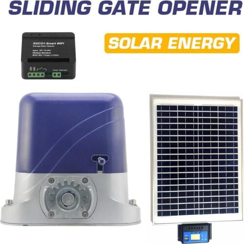 500kg Solar Energy Automatic Electic Sliding Gate Opener Driver without Racks Remote Control Sliding Door Motor Gate Automation
