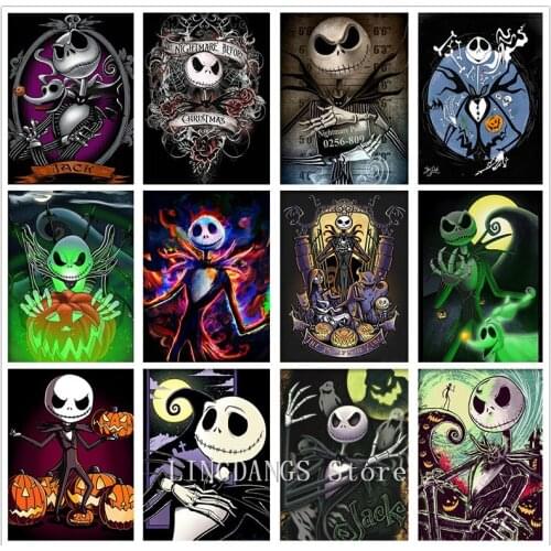 Disney 5D DIY Diamond Painting Cartoon Christmas Fright Night Sally Jack Skellington Diamond Embroidery Cross Stitch Home Decor