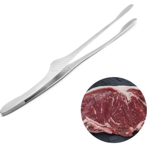 BBQ Food Barbecue Clip Stainless Steel Grill Cooking Tong Kitchen Bread Baking Outdoor Grilling Clamp Dropshipping