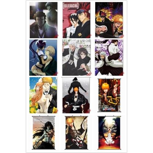Coscase Anime Decorative Pictures BLEACH kurosaki Isshin Kurosaki ichigo Kuchiki Ishida Uryuu Home Decor Wall Scroll Poster