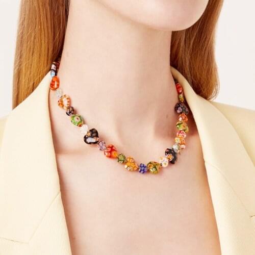 Colourful Plexiglass ожерелье jewelry short collares accesorios mujer statement чокер на шею Heart-shaped stone колье