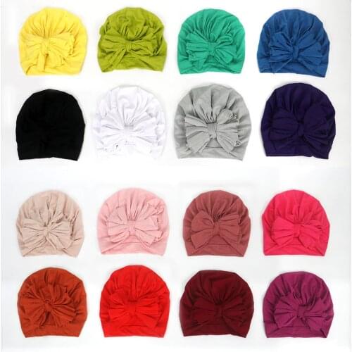 Baby Girls Messy Knot bow Turban Hat, Top Knot Cotton Turban Head Wrap, Baby Shower Gift