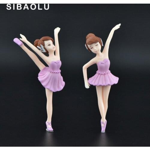 White Dancing Girls Nice doll figurine cartoon anime figures fairy garden home miniature ornament desk decoration DIY accessory