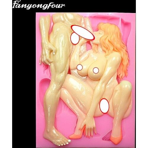 Sexy men and women Valentine fondant cake mold chocolate mold silicone mold candy kitchen baking mold free shipping