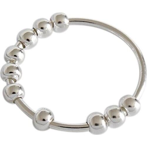 Spinner Fidget Beads Rings for Anxiety Worry Peace Rings Relieving Stress Women Valentines Day Jewelry