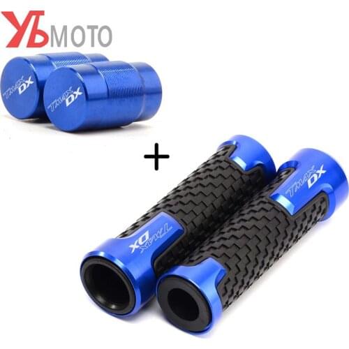"DX logo" Wheel Tire Valve caps & Handlebar Grips For Yamaha TMAX 530 DX T-MAX 530 TMAX530 2017-2019