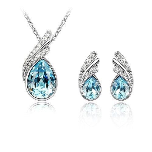 Holiday sale New Arrival 2 colors White silver color Austrian Crystal Jewelry Sets New style Fashion Crystal Sets for Woman