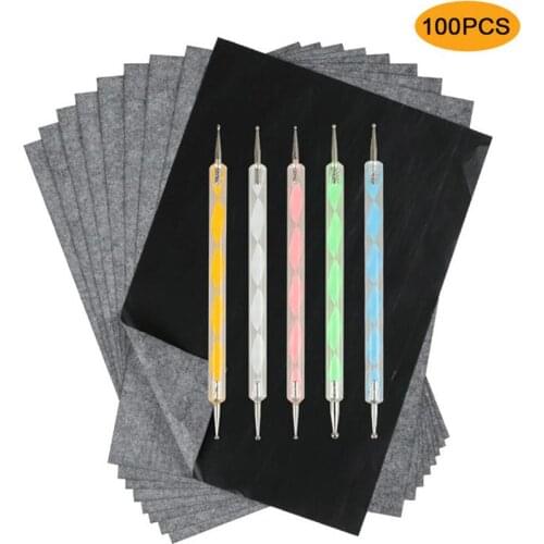 100pcs/set Graphite Carbon Paper Painting Copy Paper Carbon Transfer Paper For Wood Paper Canvas With 5pcs Tracing Pen
