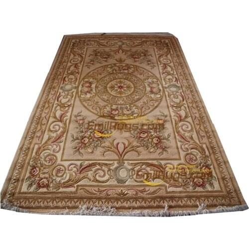 Rug for living room wool french carpet About Hand-knotted Thick Plush Savonnerie Rug 6.4' X 9.51' carpet 3d carpet