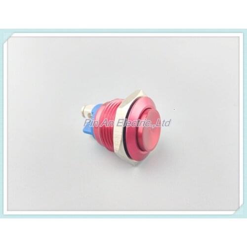 16mm red metal button waterproof anti rust point moving switch high head self reset Zinc Oxide alloy screw pin