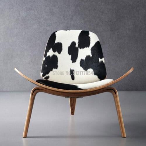 Nordic solid wood leisure net red chair creative simple designer single sofa chair smile aircraft shell chair