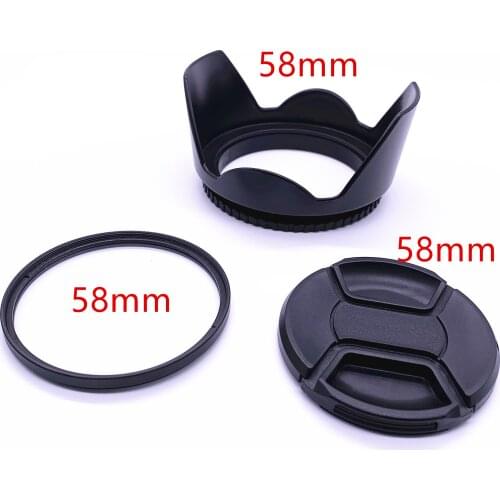 58mm Lens Hood Cap UV Filter for Pentax K-5 K-7 K-r K-x
