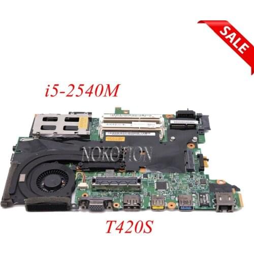 NOKOTION FRU 63Y1921 63Y1725 H0223-3 48.4KF58.031 laptop motherboard For lenovo thinkpad T420S i5-2540M Main board full tested