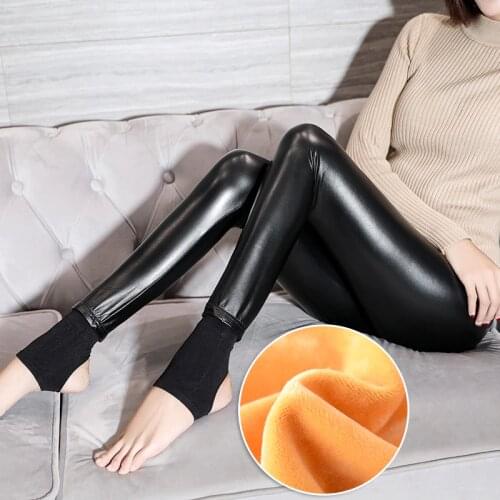 Fashion Womens Leggings Sexy Casual Cashmere New style Leather Leg Winter Warmer Vevet Leggins Pants Trousers Womans