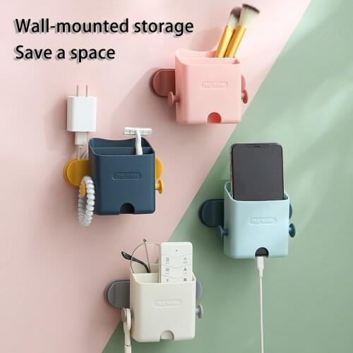 Wall Mounted Organizer Stand for pens Remote Control Storage Phone Charger Tool Box Card Holder Makeup Organizer Home Storage