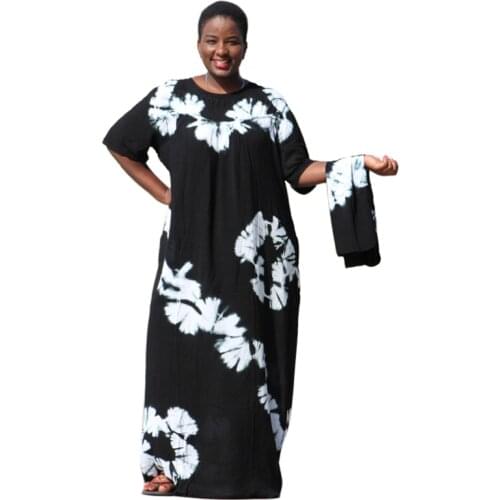 2019 New African Cotton Bohemian Print Big oversize Women Dress