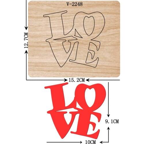 New Love wooden dies cutting dies for scrapbooking Multiple sizes V-2248