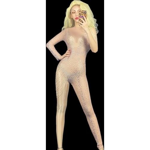 New Women Sxey Lace Mask Jumpsuit Stretch Dance Headdress Outfit Female Singer Evening Party Prom Nigthclub Performance Bodysuit