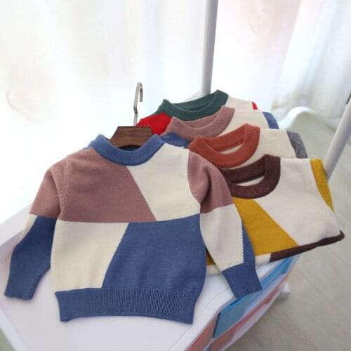 Candy Color Autumn Winter Cotton Sweater Top Baby Children Clothing Boys Girls Knitted Cardigan Sweater Kids Spring Wear New