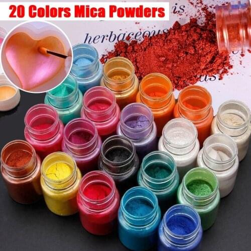 20 Colors Mica Powder Epoxy Resin Dye Pearl Pigment Natural Mica Mineral Powder for DIY Craft Jewelry Making