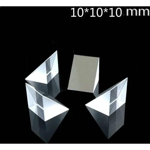 Isosceles Right Angle Prism 45 Degree 10*10*10MM Optical Glass Small Visual Inspection Diamond Mirror