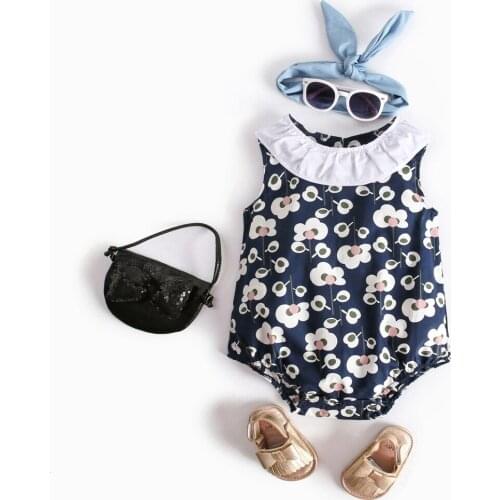 Sanlutoz Flowers Summer Baby Girls Bodysuits Newborn Cotton Baby Clothing Princess Infant Bodysuit Sleeveless