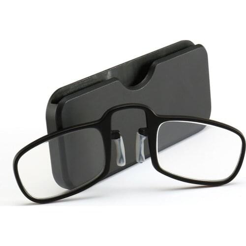 NEW Design Clip Reading Glasses Men Women Mini Ultralight SOS Wallet Older Optics With Box Oculos De Grau Folding Glasse HA-66