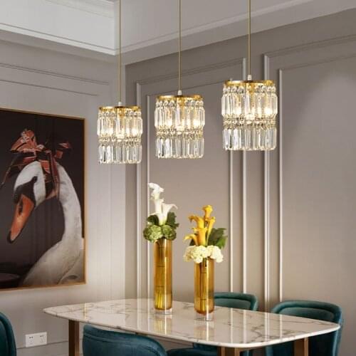 Modern Gold Small k9 Crystal Chandelier for Living Room Round Dining Room Bedroom Bedside Luxury Kitchen island Led Chandeliers